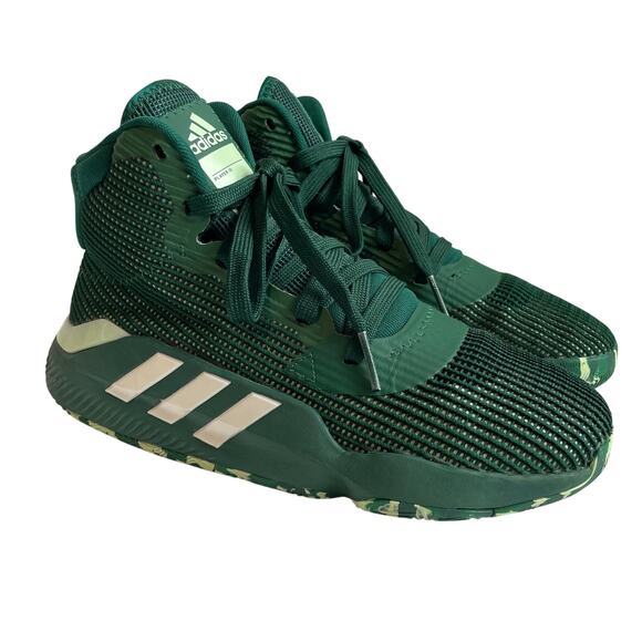 Adidas Dark Green Pro Bounce 2019 Athletic Sneakers Shoes Men’s 7 / Women’s 8 - Picture 2 of 16